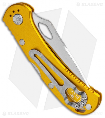 Buck SpitFire Lockback Knife Yellow (3.25" Satin Serr) 0722YWX1