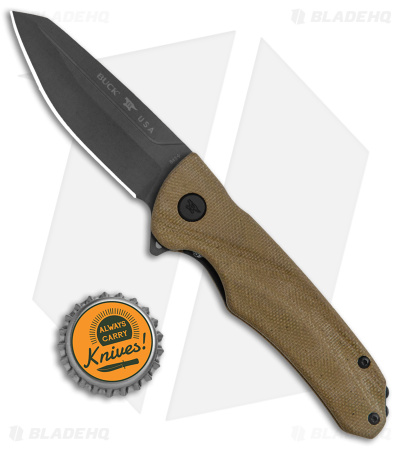 Buck Sprint OPS Liner Lock Knife Pro Green Canvas Micarta (3" Black) 0843GRS