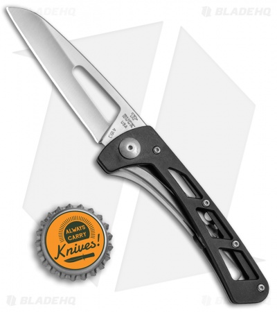 Buck Vertex Frame Lock Knife Black Aluminum (3" Satin) 0418BKS-B