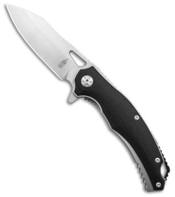 Buck N Bear Lynx Clip Point Liner Lock Knife Black G-10 (3.3" Stonewash) 