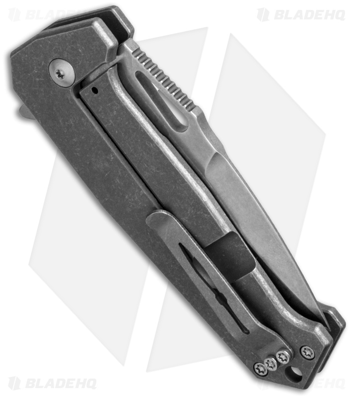 Burke Knives Hitman Stubby Frame Lock Knife Titanium (3.25" Stonewash)