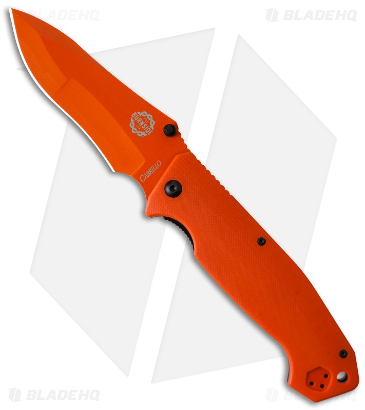 Burnside Knives Cabrillo Orange Liner Lock Knife G-10 (4 Burnside Knives Cabrillo Orange Liner Lock Knife G-10 (4