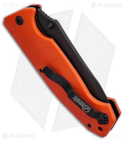 Burnside Knives Cabrillo Liner Lock Knife Orange G-10 (4" Black Serr)
