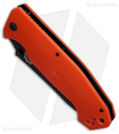Burnside Knives Cabrillo Liner Lock Knife Orange G-10 (4" Black Serr)