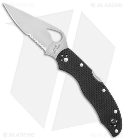 Byrd Harrier 2 Lock Back Knife Black G-10 (3.3" Satin Serr) BY01GPS2