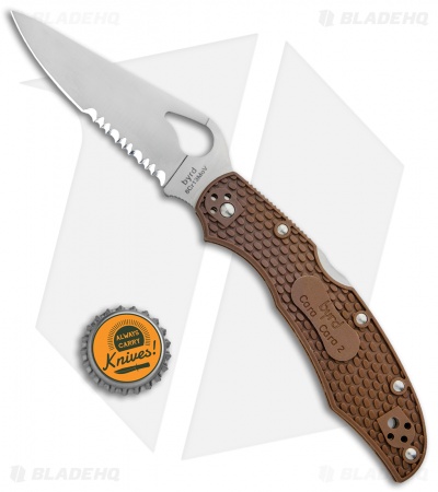 Byrd Cara Cara 2 Lockback Knife Brown FRN (3.75" Satin Serr) BY03PSBN2