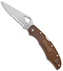 Byrd Cara Cara 2 Lockback Knife Brown FRN (3.75" Satin Serr) BY03PSBN2