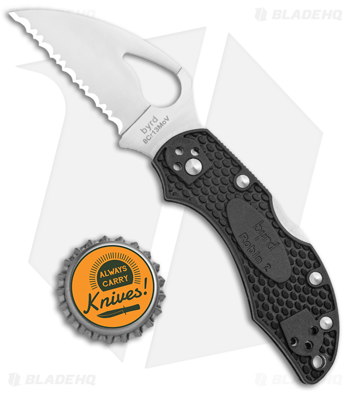 Byrd Robin 2 Wharncliffe Knife | Serrated | BY10SBKWC2 | Blade HQ