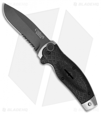 Camillus Sawcuda Drop Point Folding Liner Lock Rubber (3.5" Black)