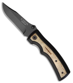 Camillus Slick Liner Lock Knife Burlwood (3.5" Black) 19076