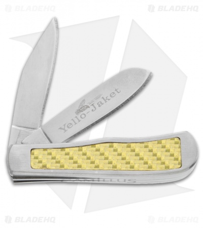 Camillus Yello-Jaket 2-Blade Trapper Folding Pocket Knife (1.875" Plain) 19060