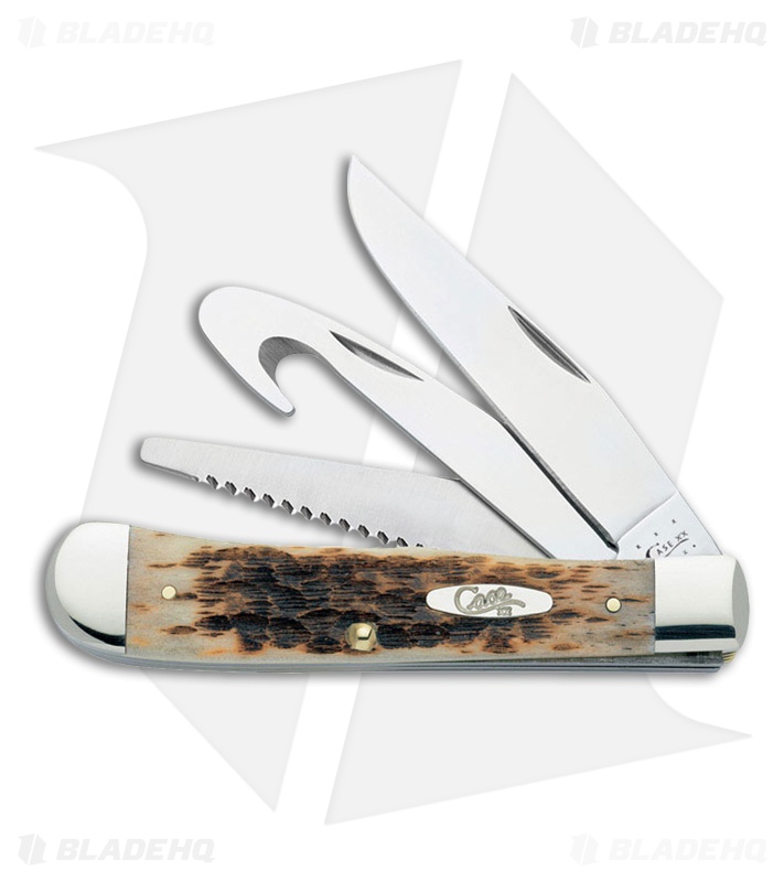 Case Hunter Trapper Pocket Knife 4.125" Amber Bone (6354GS SS) 00149