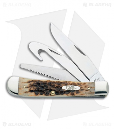Case Hunter Trapper Pocket Knife 4.125" Amber Bone (6354GS SS) 00149