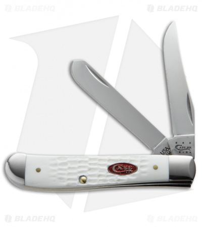 Case Mini Trapper Pocket Knife 3.5" White Delrin (6207 SS) 60186