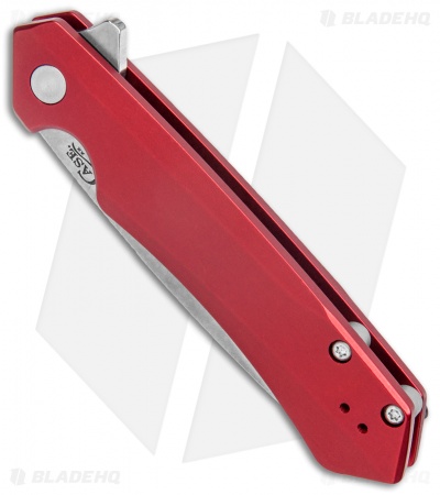 Case Cutlery Kinzua Frame Lock Knife Red Aluminum (3.4" Stonewash) 64664