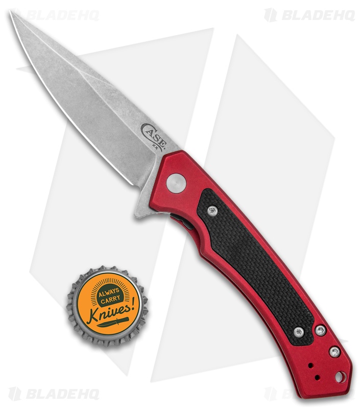 Case Cutlery Marilla Frame Lock Knife Red Aluminum (3.4" Stonewash) 25881