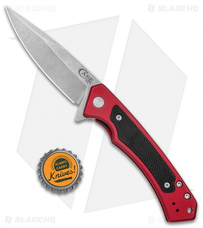 Case Cutlery Marilla Frame Lock Knife Red Aluminum (3.4" Stonewash) 25881