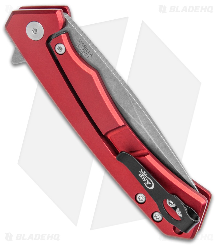 Case Cutlery Marilla Frame Lock Knife Red Aluminum (3.4" Stonewash) 25881