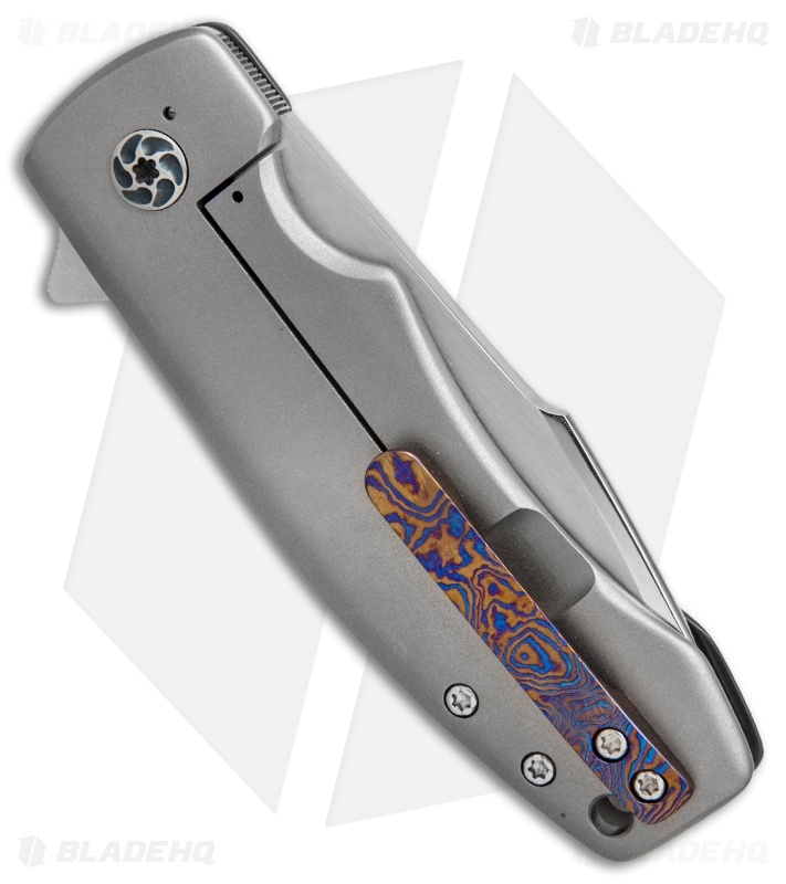Chad Nell Custom Templar Flipper Frame Lock Knife Zirconium (3.2" Mirror)