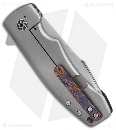 Chad Nell Custom Templar Flipper Frame Lock Knife Zirconium (3.2" Mirror)