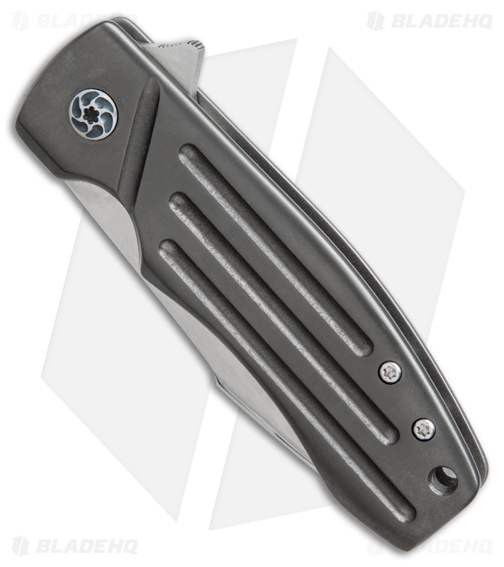 Chad Nell Custom Templar Flipper Frame Lock Knife Zirconium (3.2" Mirror)