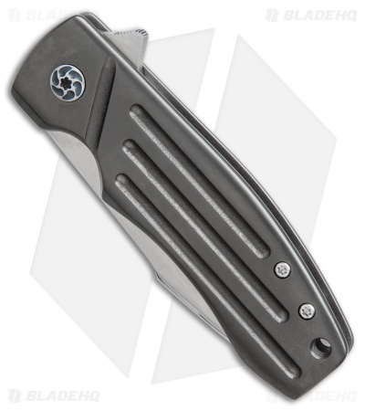 Chad Nell Custom Templar Flipper Frame Lock Knife Zirconium (3.2" Mirror)