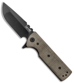 Chaves T.A.K. Liner Lock Knife Drop Point Green Micarta (2.7" Blackout)