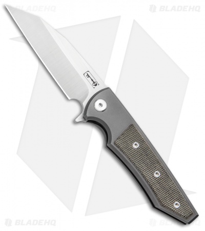 Chaves Sangre Street Flipper Knife Green Canvas Micarta (3.4" Satin)