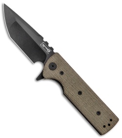 Chaves T.A.K. Liner Lock Knife Tanto Green Micarta (2.75" Blackout)