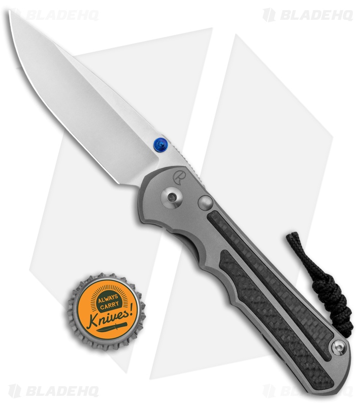 Chris Reeve Knives Large Inkosi Knife Carbon Fiber Inlays (3.5" Stonewash) CRK