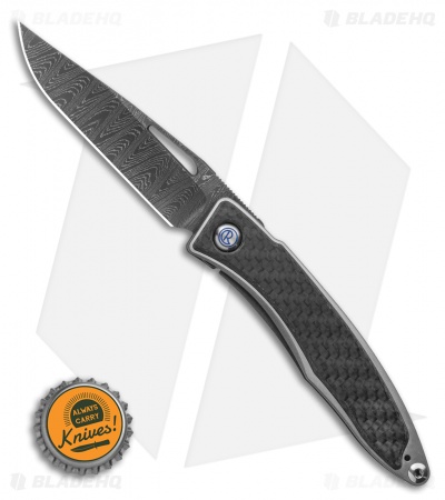Chris Reeve Mnandi Gentleman's Knife Carbon Fiber (2.75" Ladder Damascus) 