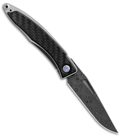 Chris Reeve Mnandi Left Handed Knife Carbon Fiber (2.75" Raindrop Damascus)