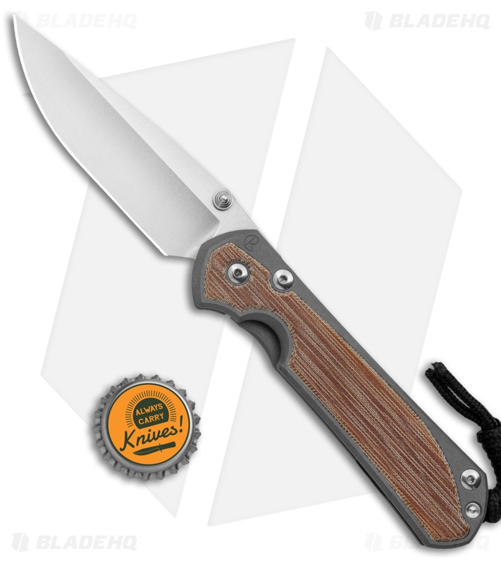 Chris Reeve Large Sebenza 31 MagnaCut  Knife Natural Micarta (3.625" Stonewash)
