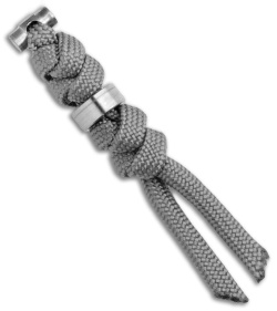 Chris Reeve Knives Sebenza 31 Charcoal Cord Tie Lanyard w/ Silver Bead