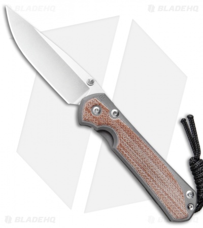 Chris Reeve Small Sebenza 31 Knife Natural Micarta Dbl Lug (2.94" Stonewash)