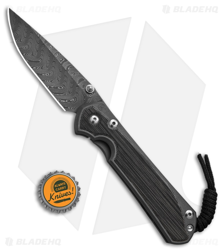 Chris Reeve Large Sebenza 31 Black Micarta Boomerang Damascus
