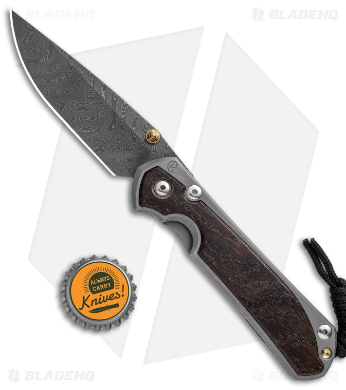 Chris Reeve  Large Sebenza 31 Bog Oak Double Lug (3.625" Boomerang Damascus)