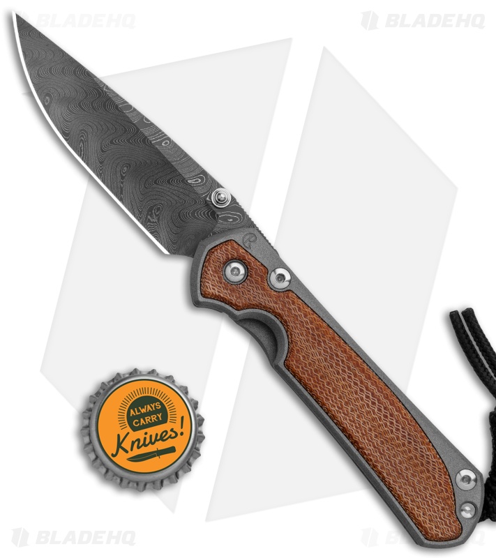 Chris Reeve Small Sebenza 31 Knife Natural Micarta (2.94" Boomerang Damascus)
