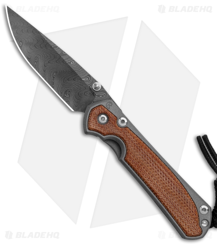Chris Reeve Small Sebenza 31 Knife Natural Micarta (2.94" Boomerang Damascus)
