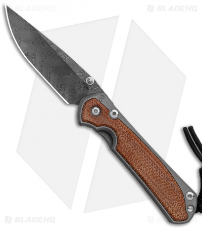 Chris Reeve Small Sebenza 31 Knife Natural Micarta (2.94" Boomerang Damascus)