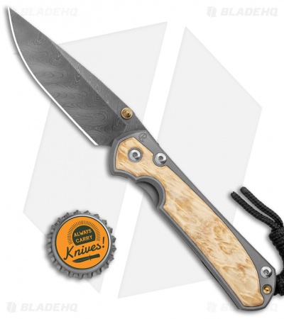 Chris Reeve Small Sebenza 31 Box Elder Double Lug Knife (2.94" Damascus)