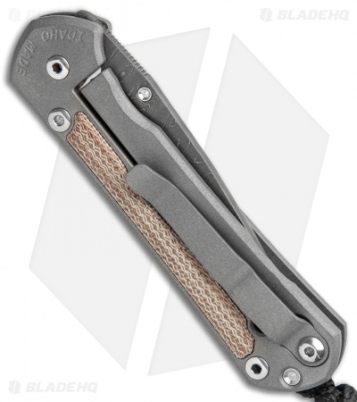 Chris Reeve Small Sebenza 31 Knife  Natural Micarta (2.94" Ladder Damascus) 