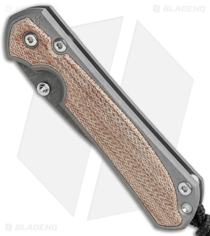 Chris Reeve Small Sebenza 31 Knife  Natural Micarta (2.94" Ladder Damascus) 
