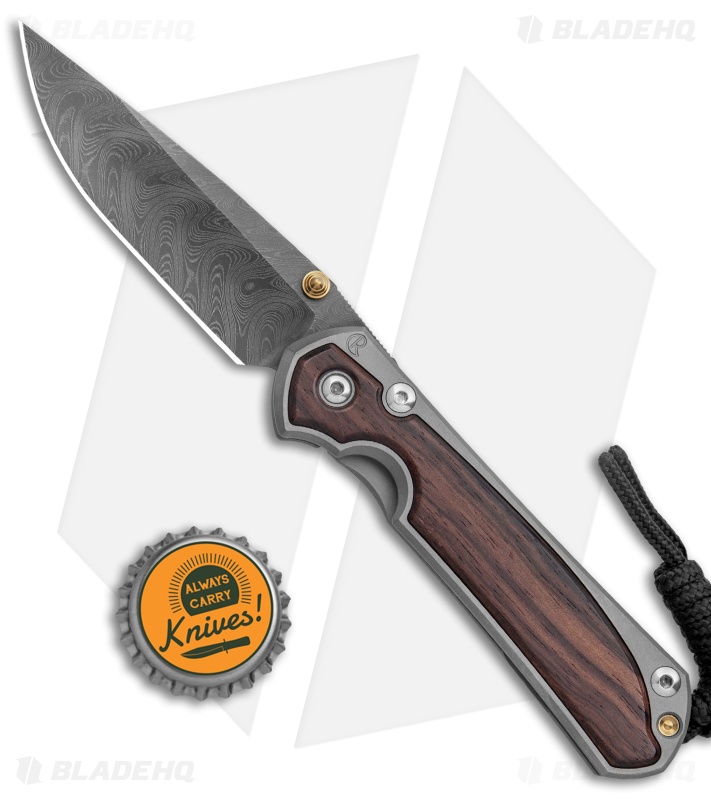Chris Reeve Small Sebenza 31 Macassar Ebony Double Lug Knife (3.25" Damascus) 