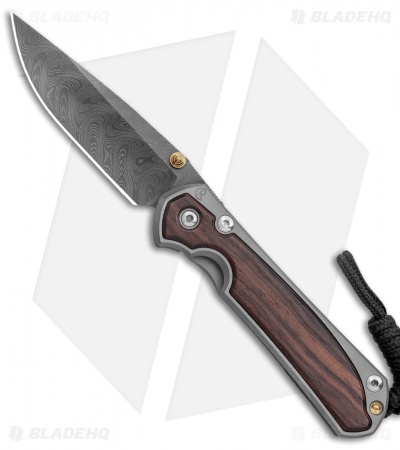Chris Reeve Small Sebenza 31 Macassar Ebony Double Lug Knife (3.25" Damascus) 