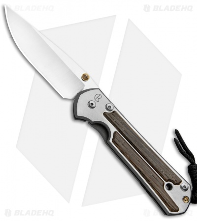 Chris Reeve Large Sebenza 21 Knife w/ Bog Oak Inlays (3.6" Satin) 