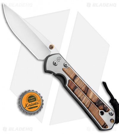 Chris Reeve Large Sebenza 21 Knife w/ Spalted Beech Inlays (3.625"Stonewash)