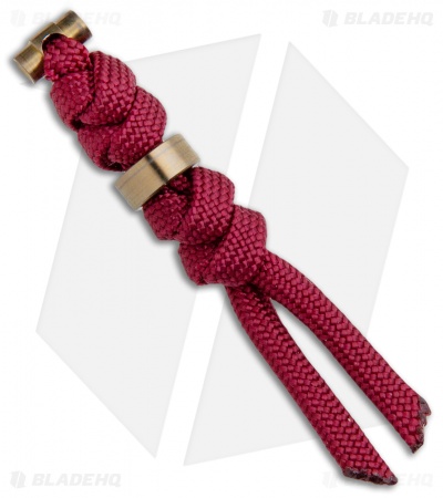 Chris Reeve Knives Sebenza 31 Burgundy Cord Tie Lanyard w/ Gold Bead