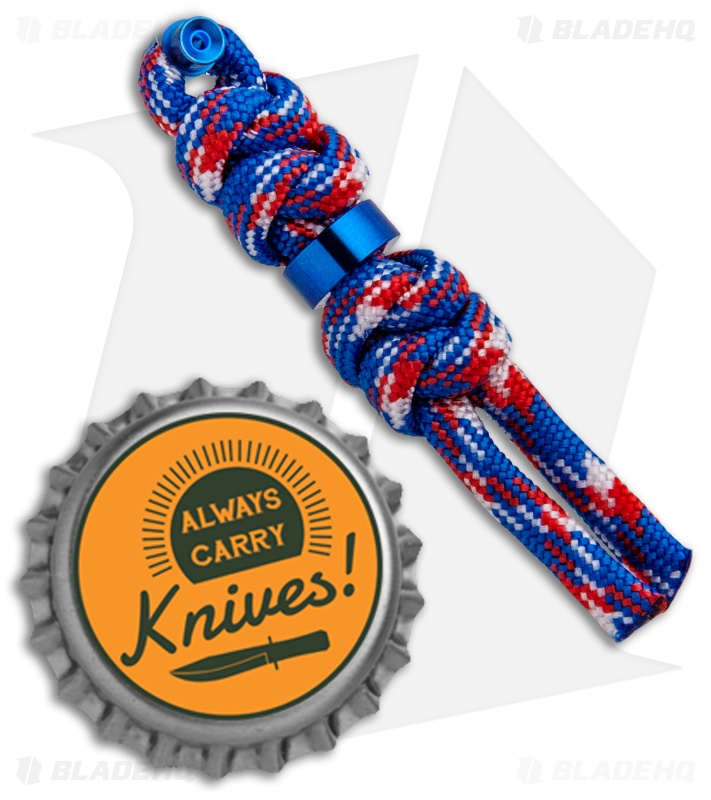 Chris Reeve Knives Small Sebenza 21 Liberty Lanyard w/ Blue Bead