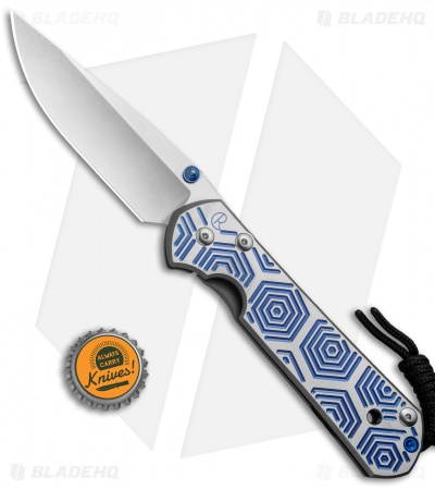 Chris Reeve Large Sebenza 21 Knife CGG Blue Hex (3.625" Stonewash)